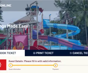  the park's homepage for online ticket booking, which includes tourist information & event details.