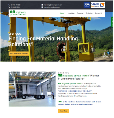 Web Branding & SEO Solution for Crane Manufacturing Company - RMM Technologies Case Study